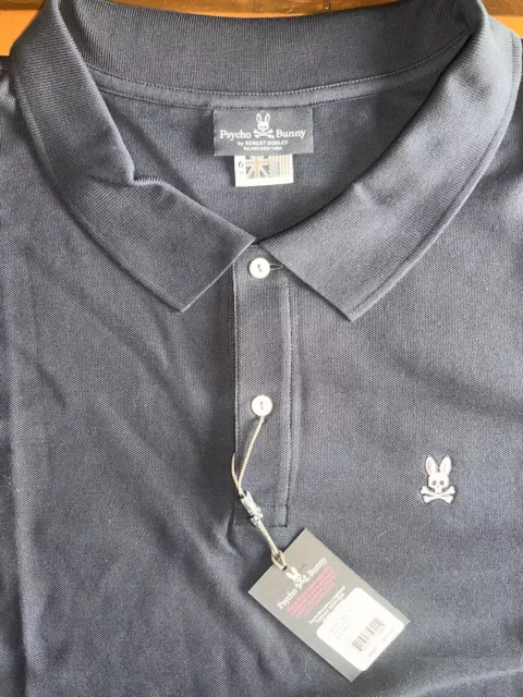 Psycho Bunny Men’s Short Sleeve Polo Shirt Navy Blue  Sz 6 XL Big Tall