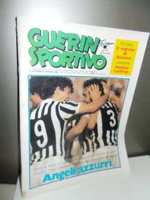 GUERIN SPORTIVO 39 del 1983 Maxi Poster MICHAEL LAUDRUP Lazio Calcio BUONO