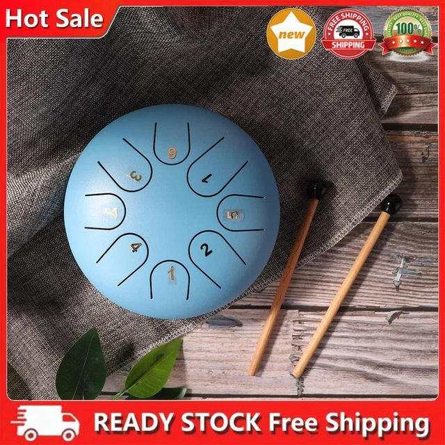 TTSAM 6 Zoll Ethereal Steel Tongue Drum 8 Tune Hand Pan Drum Tank mit Schl?eln D