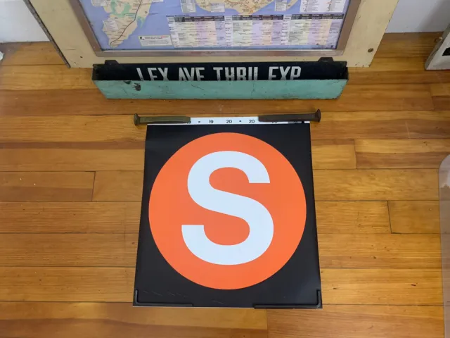 NY NYC SUBWAY ROLL SIGN ORANGE S SHUTTLE TIMES SQUARE 42nd STREET GRAND CENTRAL