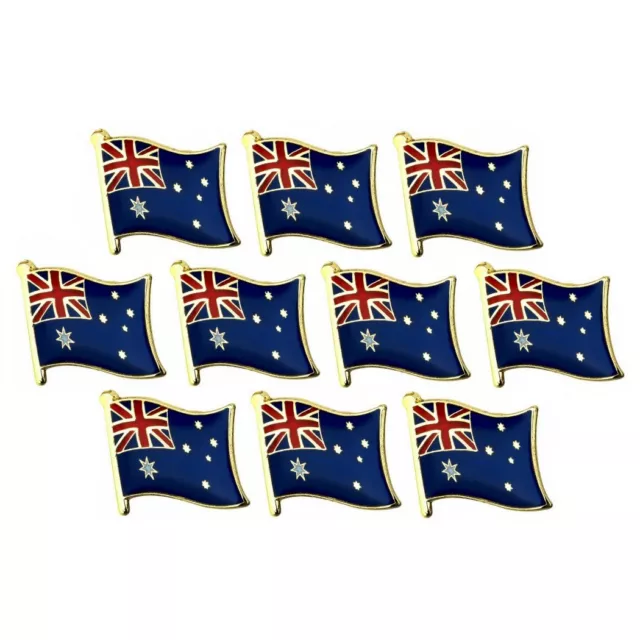 10 AUSTRALIAN FLAG PINS 0.5" Lapel Pin AU Australia Hat Tie Tack Badge Set Ten