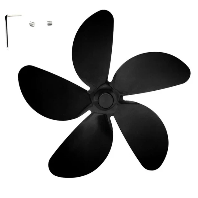 5Blades Alliage Aluminium Cheminée Fan Blade Alimenté Poêle Accessoire Ru