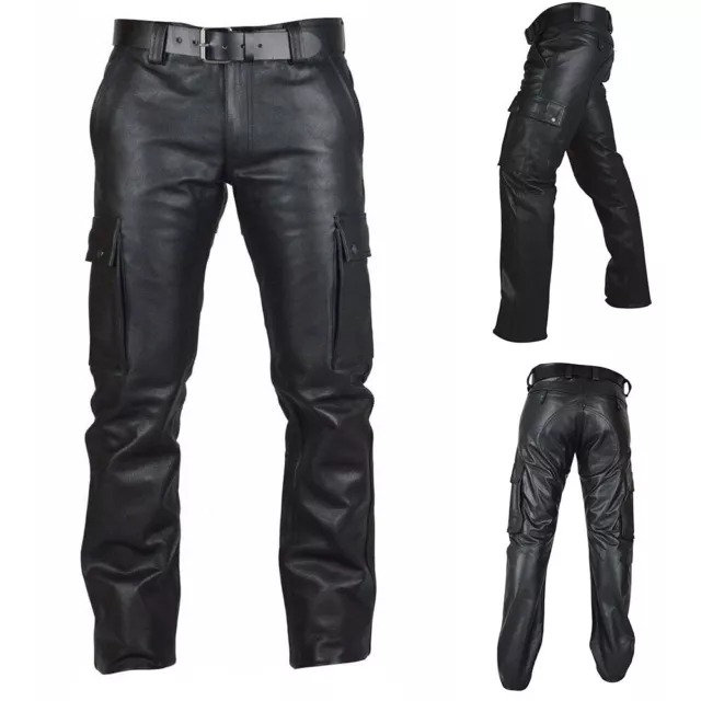Pants PU Leather Party Costume Pencil Pants Plus Size Punk Retro Black