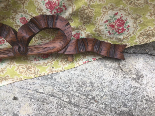 ANCIEN FRONTON EN BOIS SCULPTÉ « NOEUD » XIX Ème NAPOLEON III SHABBY CHIC RARE** 5