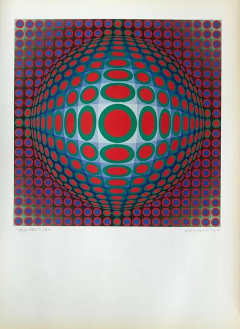 Victor Vasarely Affiche Originale 1970 Vega 222 Art Graphique Cinétique