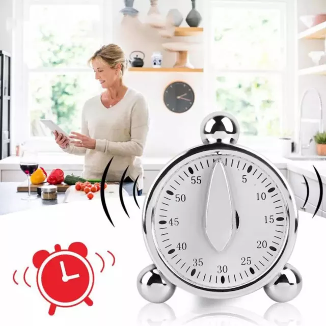 60 Minute Mechanical Manual Kitchen Timer Reminders Alarm Cooking Tool UK