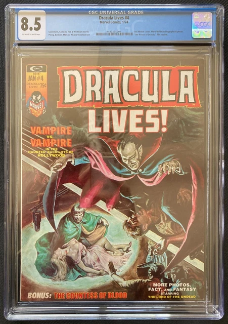 Dracula Lives #4 CGC 8.5 (1974). Elizabeth Bathory Countess of Blood story!