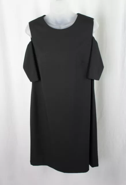 Donna Degnan Women's Black  Round Neck Off the Shoulder Knee Length Dress Size 8