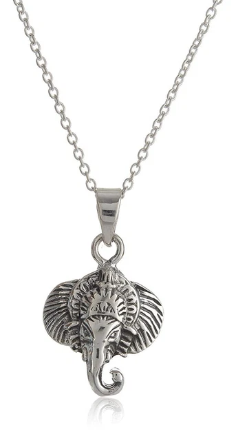 Indisch Traditionell Sterlingsilber 925 Reines Silber Ganesh Anhänger Für Unisex