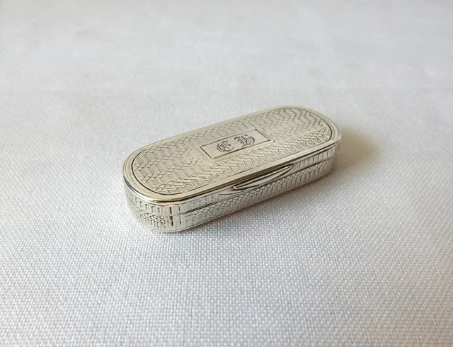 Georgian Silver Vinaigrette of Oval Form by William Simpson Birmingham c 1835