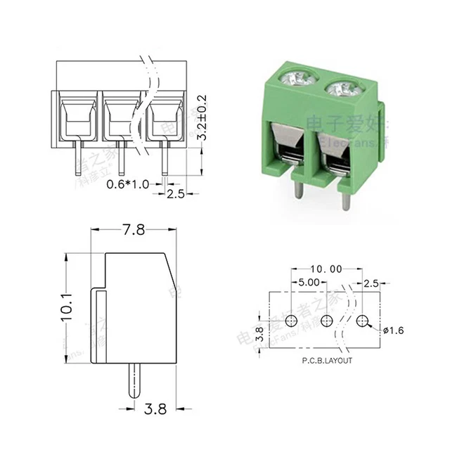 1/3/5/10STCK. STECKBARE KLEMMENBLOCK Stecker 2-8 Positionen 5.08/3.81mm