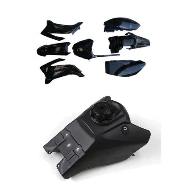 Complete 7-Piece Black Plastic Body Kit For Yamaha TTR110 (Fenders, Tank Cover)