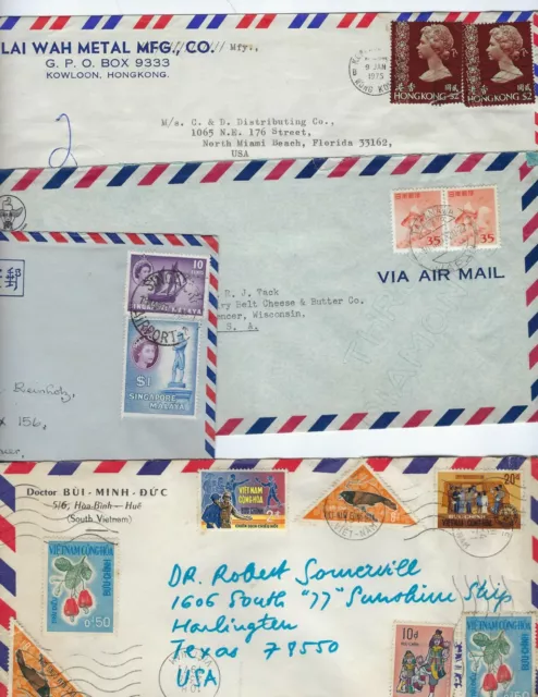 Hong Kong Singapore Japan South Vietnam 1960 70 Four Air Mail