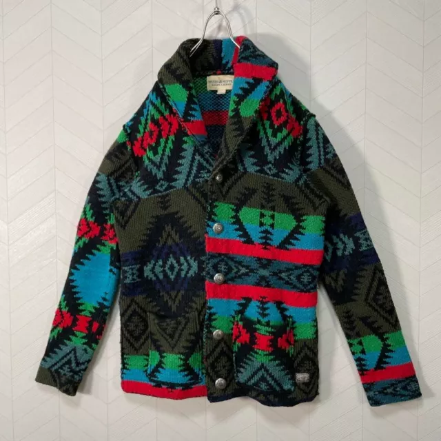 Ralph Lauren Denim & Supply Southwestern Tribal Aztec Knit Cardigan Sweater XS