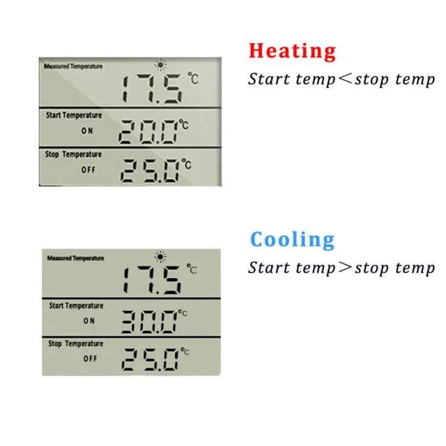 Enchufe de salida de termostato digital controlador de temperatura calefacción refrigeración con sonda 3