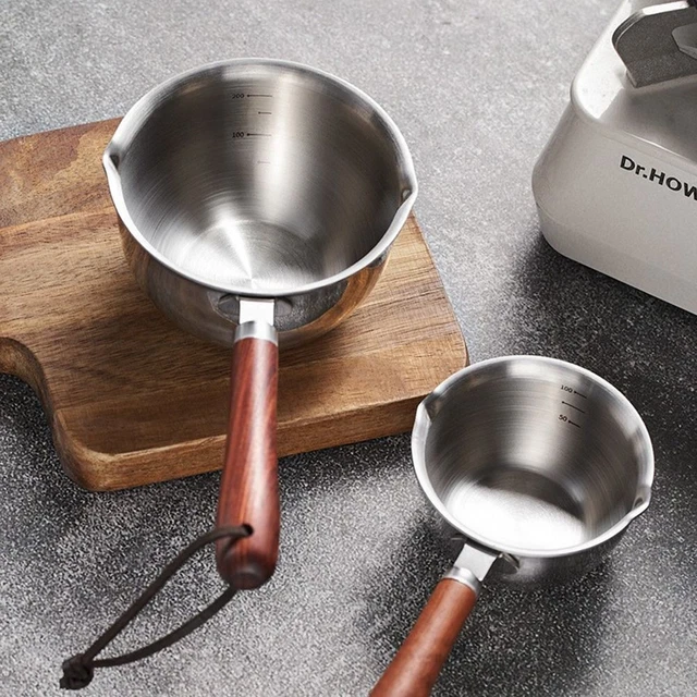 Wooden Handle Frying Mini Sauce Pan Melting Pot Chocolate Melting Pan Milk Pot