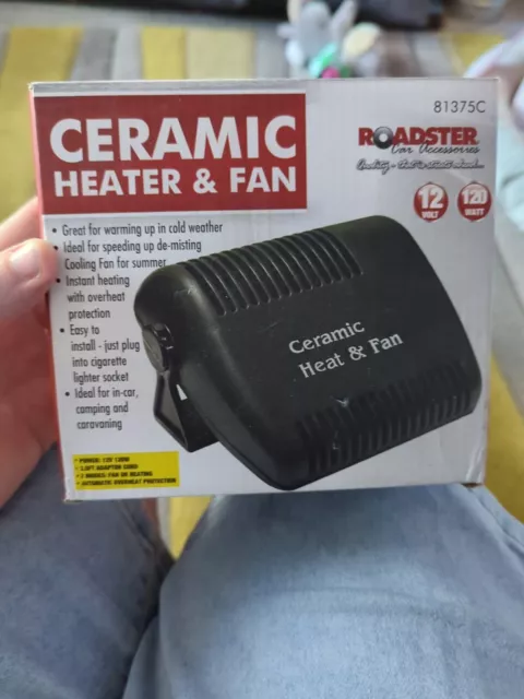 12V Ceramic Heater & Fan 2in 1 Defroster Demister Cooler Dryer 120W Portable Car