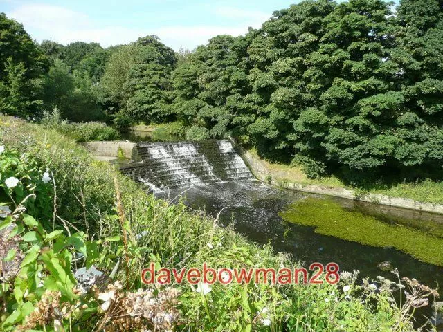Photo  River Dearne With Weir Bretton Country Park. 2008