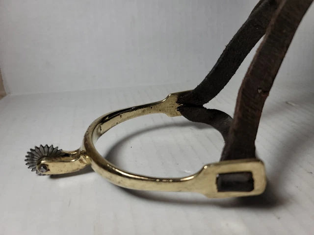 Antique UNMARKED BRASS WESTERN STYLE COWBOY SPUR