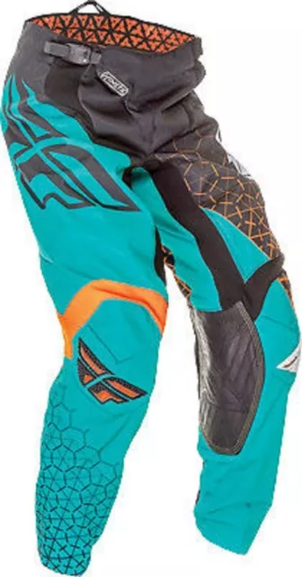 Nos Fly Racing 369-43836 Kinetic Trifecta Pants Black Orange Teal Size Mens 36