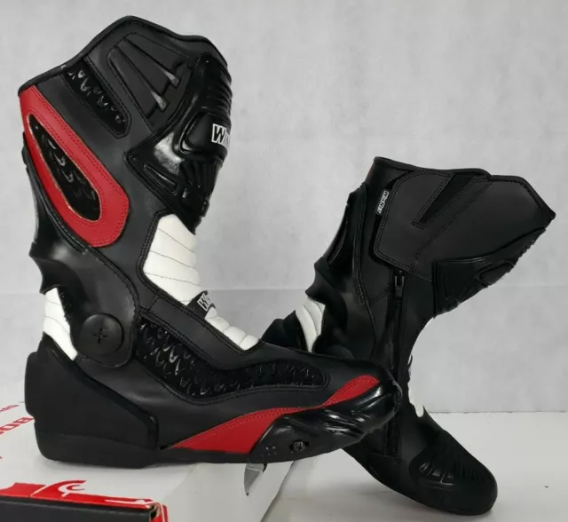 Botas para moto Motocicleta racing en Cuero De Carreras Blindado y protecciones 3