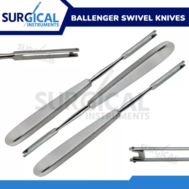 3 Pcs Ballenger Set ENT Nasal Surgical Instruments Stainless Steel German Grade