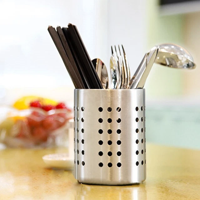 Soporte para palillos de acero inoxidable plateado ecológico antiróxido