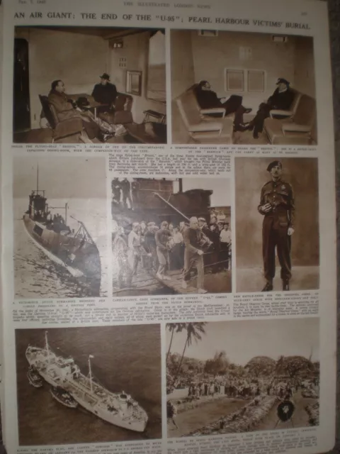 Photo article Inside a Bristol Flying boat and burial Pearl Harbour 1942 ref AQ