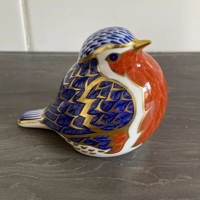 ⭐️ Royal Crown Derby Robin Paperweight With Stopper Imari Classic ⭐️
