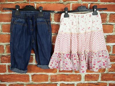 Girls Bundle Aged 5-6 Year Mini Boden Next Floral Skirt Denim 3/4 Trousers 116Cm