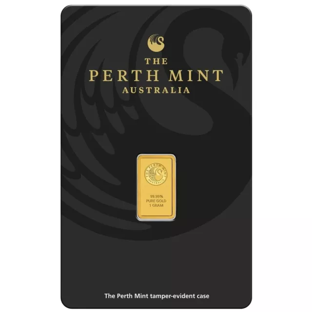 1 Gram 9999 Solid Gold Perth Mint Kangaroo Investor Ingot Bar Sealed Certified