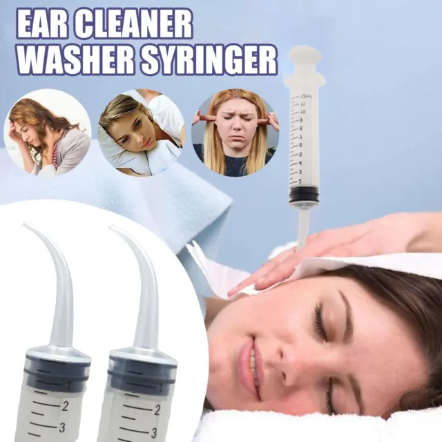 Limpiador de oídos 12 ml lavadora jeringa tubo de goma codo eliminación de cera -NUEVO