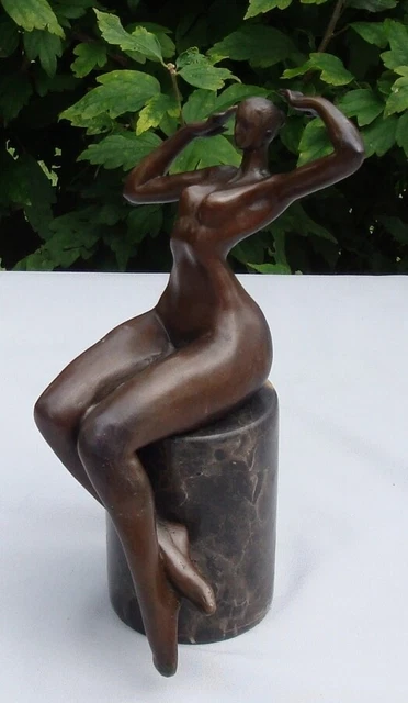 Estatua Damisela Sexy Moderno Estilo Bronce sólido Firmado 2