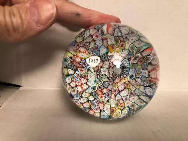 Vintage K B Glass Paperweight Italy Millefiori Original Sticker