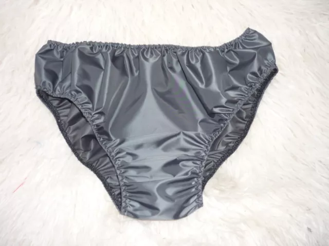 Slippy Silky Smooth Noisy Dark Green-Grey  High Leg Panties 25-36" Cd Men C