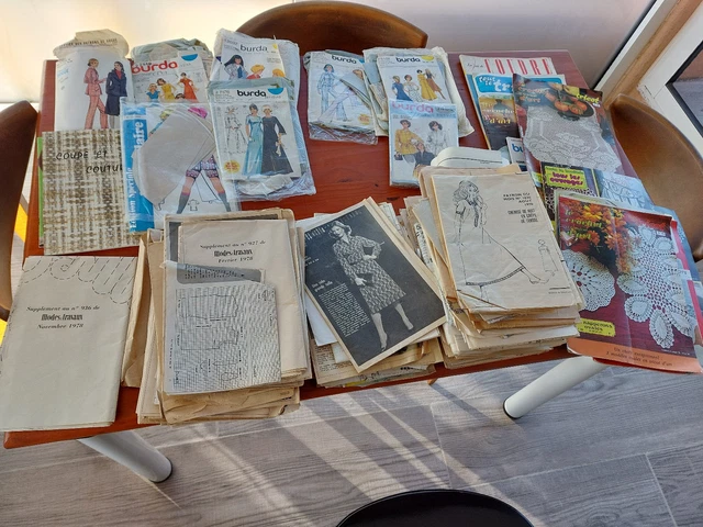 Lot 4 Patrons Couture Vintage Burda Vogue - Taille 38-40 - Années 70-80