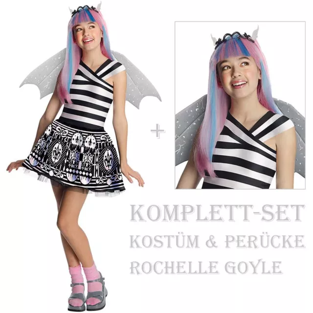 Kinder Kostüm & Perücke Monster High / Halloween Karneval Fledermaus Vampirin