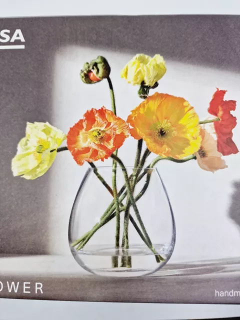 LSA International Handmade Flower Clear Table Bouquet Vase 17cm