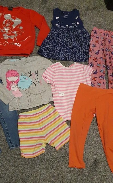 bundle joblot girls clothes 3-4 years dress disney minnie top leggings jeans pj 3