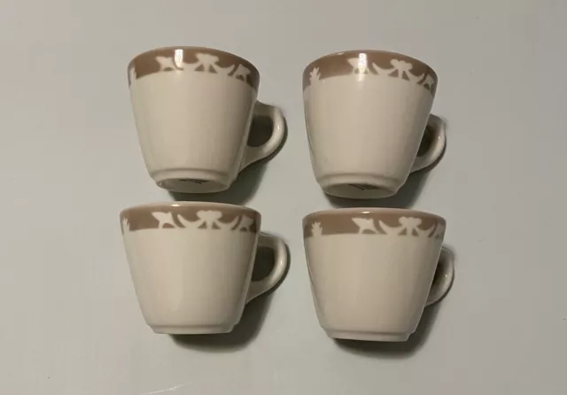 Syracuse China Nutmeg Pattern Restaurant Ware Mug Coffee Cup Set Of 4, Vintage