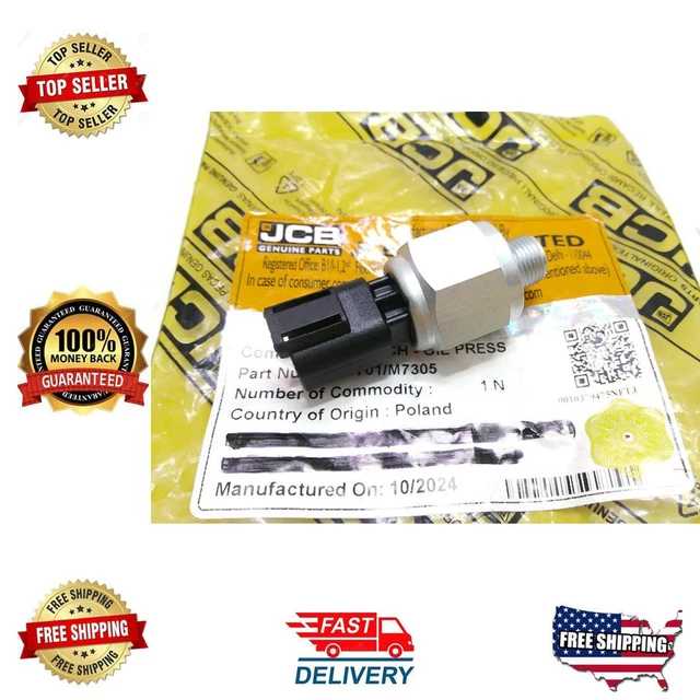 JCB Backhoe Engine Oil Pressure Switch – 1/8 BSP – Replaces 701/41500, 701/80225