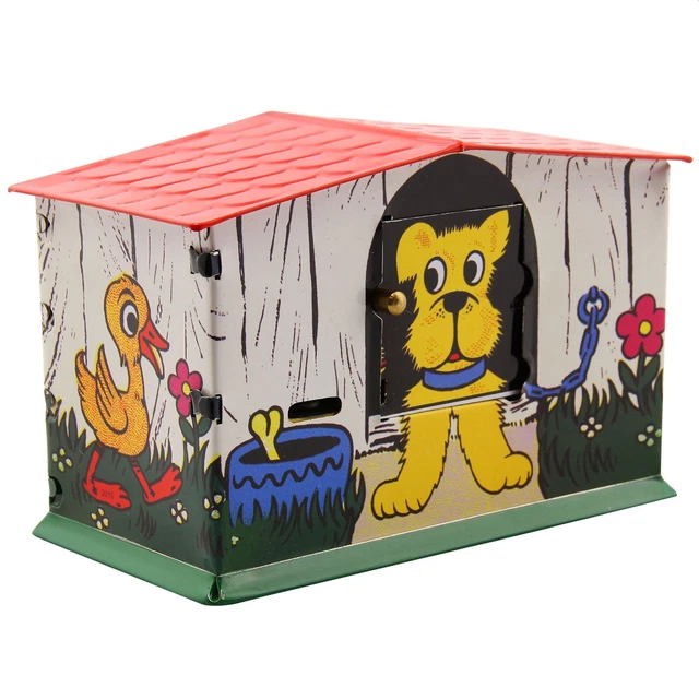 Haus Spardose Hund Blechspielzeug Blechspardose Haus Spardose Hund Blechspielzeug Blechspardose
