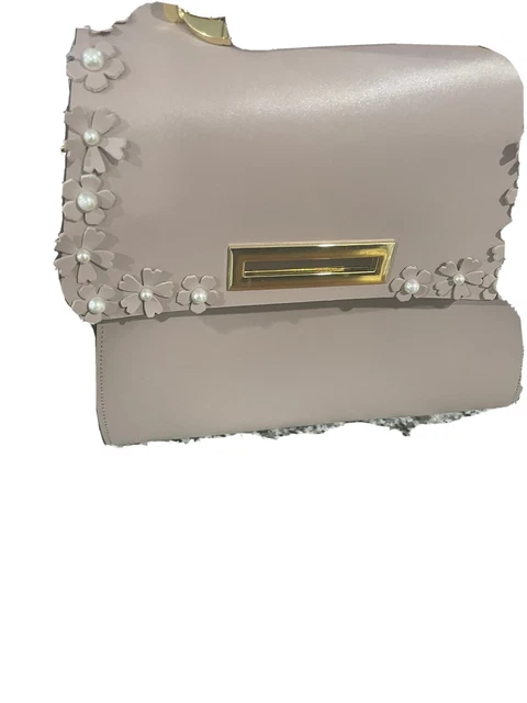 Zac Zac Posen Eartha Top Handle Floral Garden Leather Shoulder Bag Women's Pink