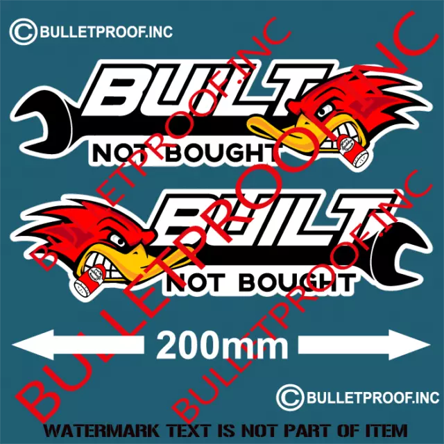 Built Not Bought Hot Rod Decal Sticker Set X2 Vintage Rat Rod Decals Stickers