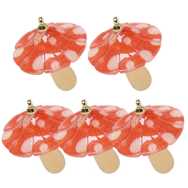 5 Pcs Charms Zum Selbermachen Von Schmuck Harz-Pilz-Anhänger Karikatur