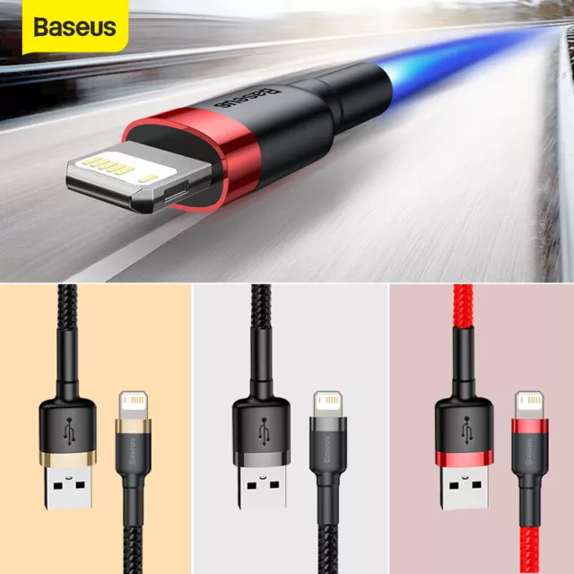 BASEUS Braided USB Charger Cable Cord For iPhone 14 13 12 11 7 8 iPad Fast Data