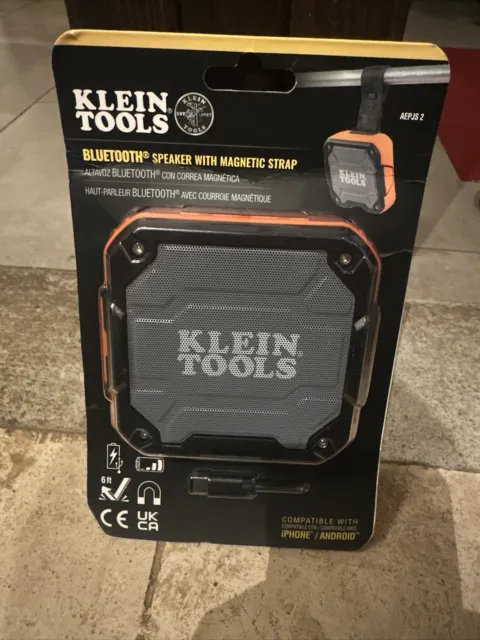 Klein Tools AEPJS2 Bluetooth Speaker With Magnetic Strap - Black/Orange