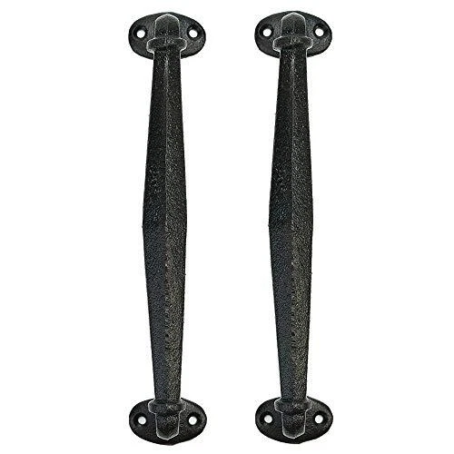 Cast Iron Heavy Duty Barn Door Handles 2pc Pack Dark Brown 27cm/10.6inch Vintage