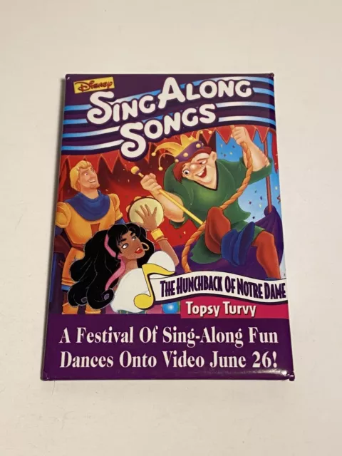 1996 vintage Disney original hunchback of Notre Dame sing-along songs promo pin