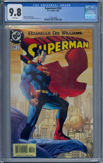 Superman #204 Cgc 9.8 Jim Lee White Pages